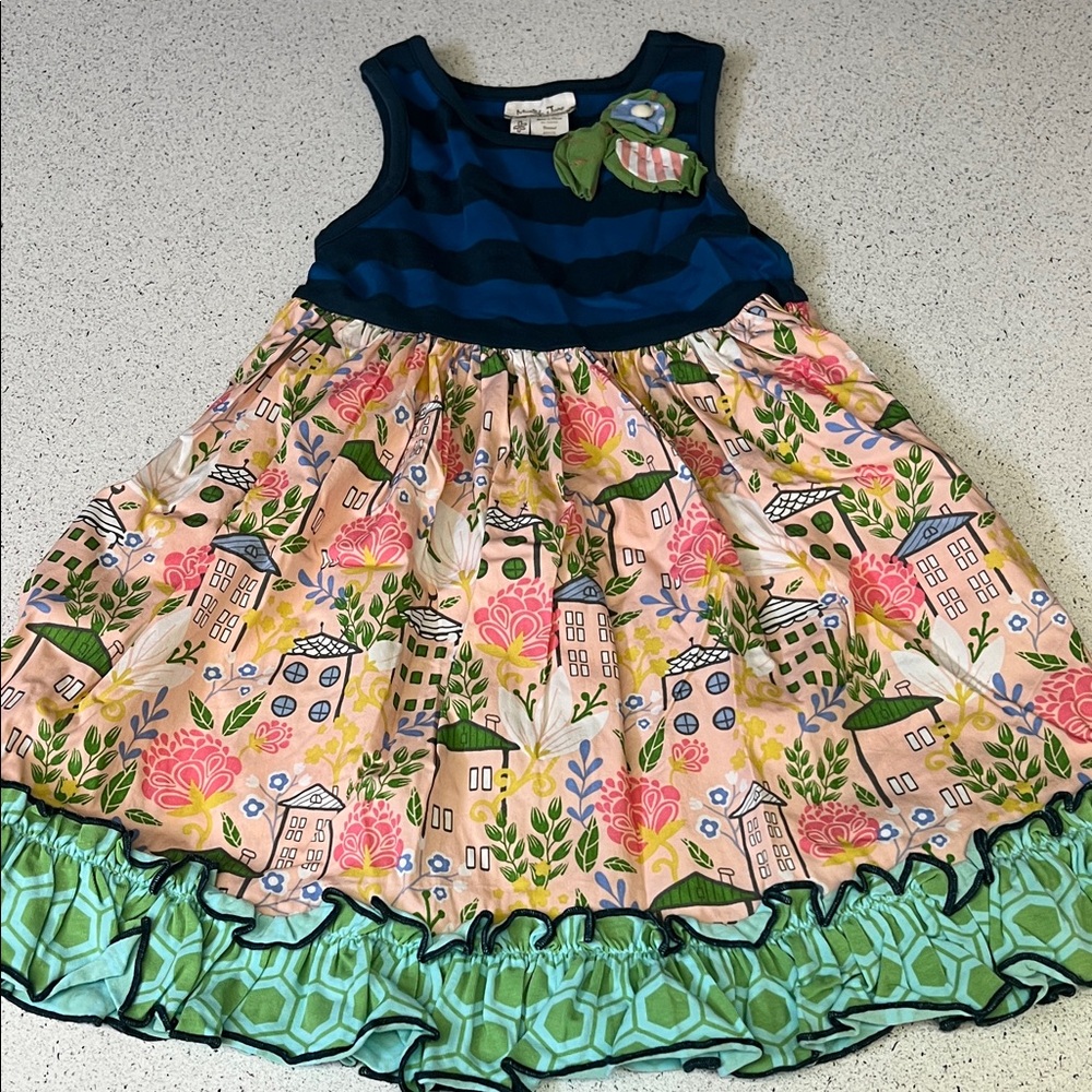 Matilda Jane Dress with Floral and House Print